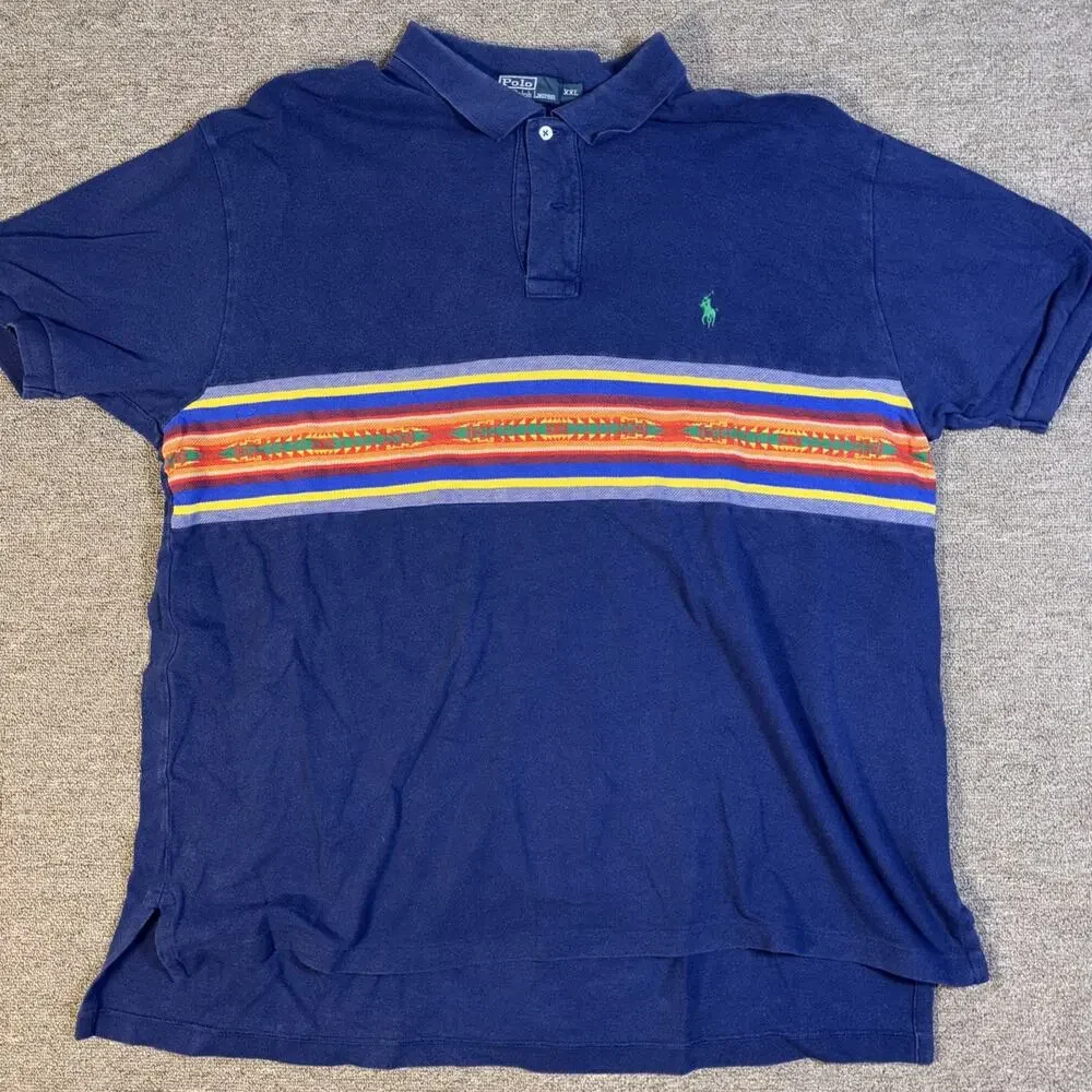 Polo Ralph Lauren Men’s Short Sleeve Polo Lot 3 Shirts Solid Strip Aztec 2XL